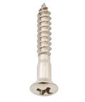 Gig Ready Hella Tough Stainless Steel Countersunk Screws 3.5Mm By 25Mm close-up showing nickel coating and sharp tip for electric guitar.