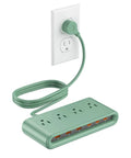 All In One Power Strip With 6 USB Ports And 4 AC Outlets, 5 Ft GaN Fast Charging Station, USB-C PD 3.0, Charges Up To 10 Devices, No Fuss Power Hub For Home Office Dorm And Travel, PD20W Ready, green