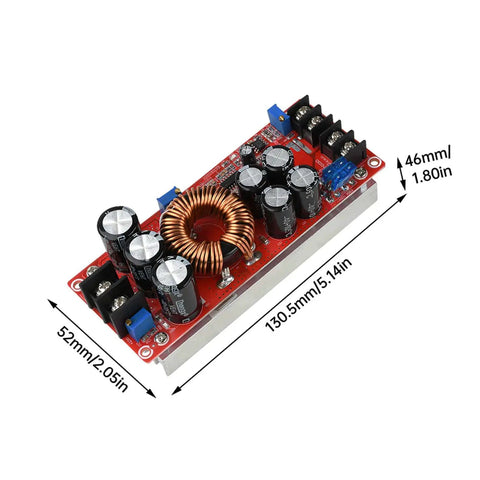 Beefy 1200W 20A DC-DC Boost Converter For Cars, Step-Up Power Supply Module with adjustable output and protective features