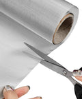 Premium 304 Stainless Steel Woven Wire Mesh Filter Screen 200 Mesh For Filtration Cloth 12 By 40 Inches being cut with scissors