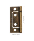 Heavy Duty Iron Cabinet Door Hinge Built Tough For Camper And RV Interiors With Quiet Operation And Space Saving Foldable Design Vintage Antique Bronze Look For Furniture Cabinet Repair, 2.04 in