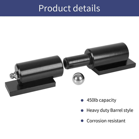 4 Pack 5 Inch Barrel Gate Hinges Heavy Duty Weld On For Fence Swing Doors And Trailer Ramp Doors 450 Lbs Capacity Black Powder Coated