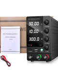 Beefy Variable DC Power Supply For Lab Workbench 30V 10A Regulated Power Source SPS-C3010 with manual and cables