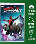 Current Size Comic Book Display Case Holder Magnetic Protector With Diamond Corners displaying Marvel's Savage Spider-Man