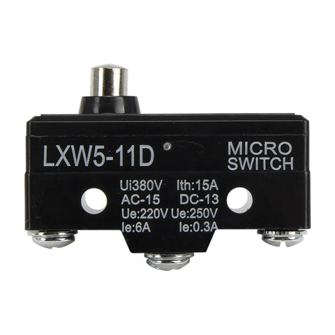 Ten Pack Short Spring Plunger Momentary Limit Switch for Precise mm Level Positioning, Heavy Duty Pro Grade Housing, Anti Impact and Wear Resistant, Wide Industrial Compatibility for Conveyors, Automation, and Flexible Wiring, black LXW5-11D micro switch