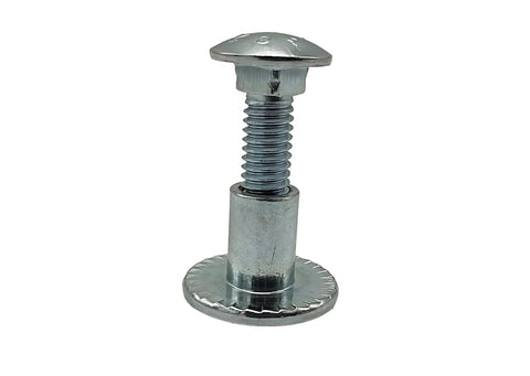 Enclosed Trailer Door Carriage Bolt Kit 5/16-18 X 1 Inch With Flanged Barrel Torx Nut in zinc finish, side view