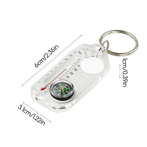 Rugged Portable Compass Keychain For Outdoors Go-To Direction Gear For Backpacking Hiking Camping And Travel Durable ABS Construction.