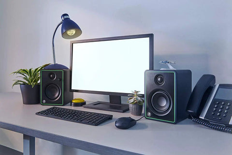 CR X Series 3.5 Inch Multimedia Studio Monitors Pair With Front Facing Headphone Jack Flexible Inputs Including Quarter Inch