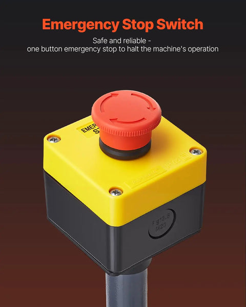 Emergency stop switch for Industrial 2.2kw Electric Pipe Roll Bender, featuring a red push button for safety.