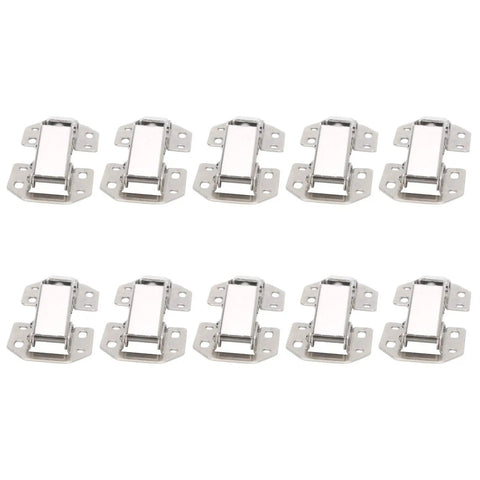 10 Pack No Drill Bridge Shaped Cabinet Hinges For 3 Inch Doors Easy Install Cupboard Hinges For Kitchen Cabinets Closets Bookcases Cold Rolled Steel
