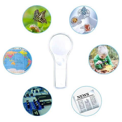 24 Pack Handheld Magnifiers With 5X And 15X Lenses, Kid Friendly Classroom And Home Science Tools, Easy Grip, Outdoor Observation