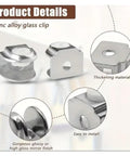 Heavy Duty Zinc Alloy Adjustable Glass Shelf Brackets For Shower Glass And Floating Shelves 30 Pack, close-up of zinc alloy clip