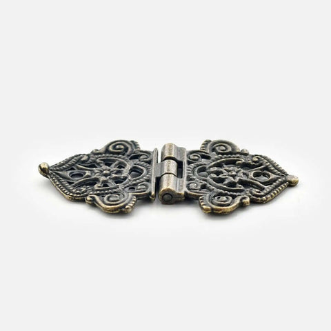 Old School Alloy Hollow Flower Hinges For Cabinets And Boxes, durable metal butt cabinet door hardware with classic Chinese design