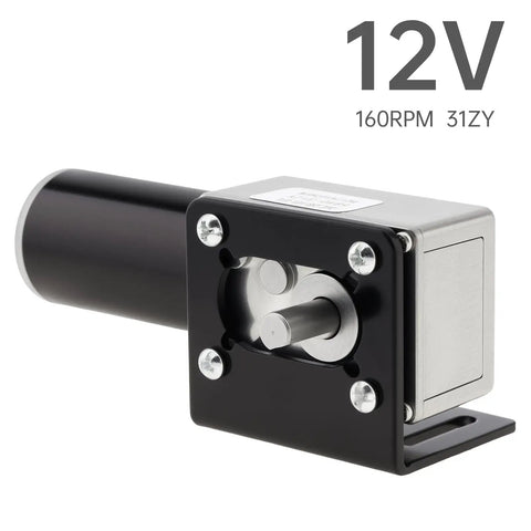 12V DC Worm Gear Motor With 27 RPM 7 Watts, Self Locking Reversible Mini Electric Gearbox Motor, close-up of output shaft