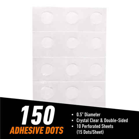 Clear Double Sided Adhesive Dots 0.5 Inch Diameter For Cards Scrapbooking Photos And Crafts 150 Pieces No Mess Instant Hold Photo Safe Crystal Clear Glue Dots For Paper Projects And Framing on perforated sheets