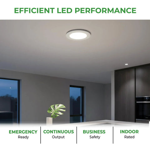 Six Inch Canless Led Recessed Downlights 4 Pack Features Tunable White Temperatures And Adjustable Wattage in a modern kitchen setting.