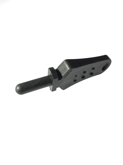 Fresh Black Rfid Door Key Fob For Building Access Compatible With Kaba Saflok seamless design side view on white background.