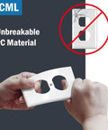 Hands bending a Duplex Outlet Covers Wall Plates 50 Pack 1 Gang White Dual Receptacle Faceplates 2.76 x 4.5 Inches UL Listed