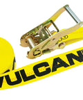 Ratchet Straps With Wire J Hooks, 2In x 15Ft, Four Pack, Classic Yellow Webbing, 3,300 Lbs Safe Working Load, UV And Cut Resistant Webbing