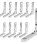 12 Pack Mini Wooden Gift Box Hinges With Screws, 90 Degree, Silver Finish, 30mm By 6mm Hinges With 14mm Hole Distance, Zinc Alloy Construction