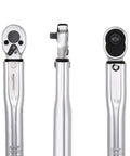 Beast Mode 1/4 Inch Drive Click Torque Wrench 35 200 In Lb Range Heavy Duty Cr V Steel Build showing head and handle details