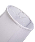 Large Drum Lampshade Set Of 2 White Linen DIY Fabric Spider Fitter Lampshades, 10x14x10 Inches, close-up of top view