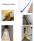 Rock Solid Adjustable Stair Handrail Featuring Smooth Round Pipe Grip And Heavy Duty Galvanized Steel Construction For Hella Secure Wall Mounted Support Indoors Or Outdoors in various settings.