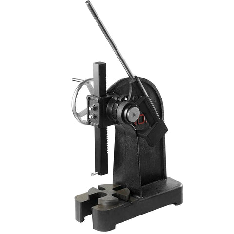 Built Tough Manual Arbor Press With 3 Ton Ratchet Leverage Action And Boss Level Cast Iron Construction For Precision Stamping Bending And Killer Metal Fab Projects