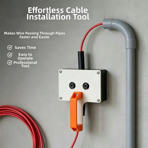 All In One Cable Puller For Electricians And Contractors, Heavy Duty Workhorse With Ergonomic Dual Tone Orange And Black Handles, High Visibility Grip For Reliable Building Wiring Installations, 22 cm