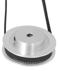 Badass Aluminum Timing Pulley Set And Grippy Rubber Belt For 3D Printers Smooth Transmission, 20 tooth pulley with rubber belt.