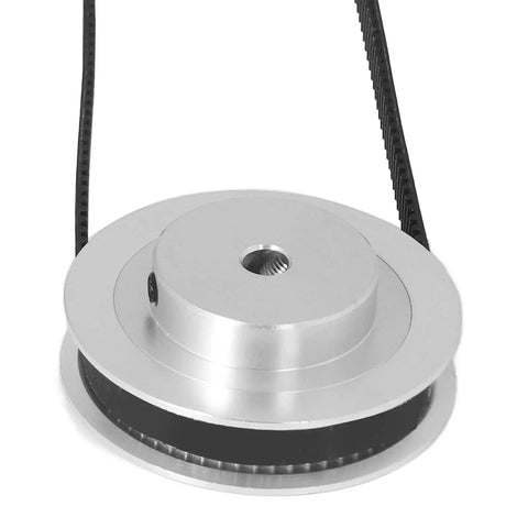 Badass Aluminum Timing Pulley Set And Grippy Rubber Belt For 3D Printers Smooth Transmission, 20 tooth pulley with rubber belt.