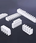 24 Pack PSU Wire Management Clips Kit For ATX Power Cables, white U-shaped cable organizers on dark background