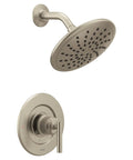 Brushed Nickel 8 Inch Wide High Pressure Rain Shower Head Set With Lever Handle Kit For Bathtub Valve Required 2510 Compatible
