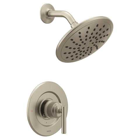Brushed Nickel 8 Inch Wide High Pressure Rain Shower Head Set With Lever Handle Kit For Bathtub Valve Required 2510 Compatible