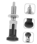 Stainless Steel Spring Plunger With Knurled Pull Pin Self Locking Quick Release Hardware for Handles and Indexing close-up view.