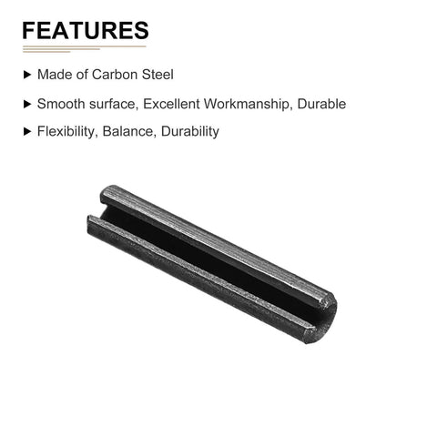 Slotted Spring Pins 1.7mm X 8mm Black 30 Pack Carbon Steel Roll Dowel Tension Pins with smooth surface features