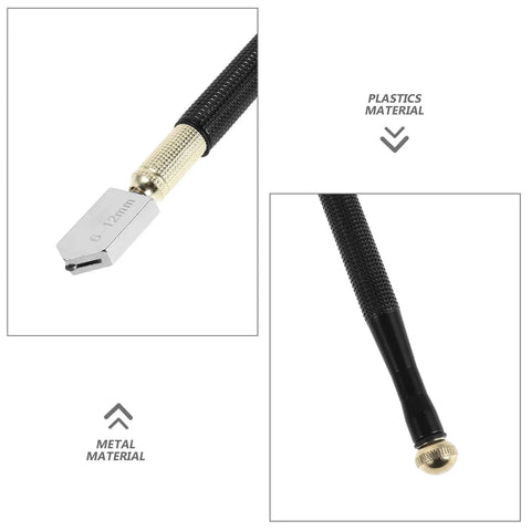 Glass Cutter Kit With Pencil Style Handle For Stained Glass Projects Includes Pro Grade Spare Blades And Tension Control Portable Do It Yourself Glass Bottle Craft Tool For Precise, Smooth Cuts. 6-12mm metal and plastic handle