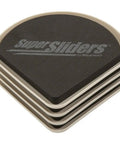 Stack of 5 Inch Corner Furniture Sliders For Carpet Set Of 4 Beige Anti Slip Moving Pads showcasing textured top view