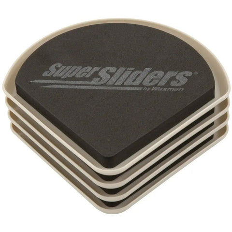 Stack of 5 Inch Corner Furniture Sliders For Carpet Set Of 4 Beige Anti Slip Moving Pads showcasing textured top view