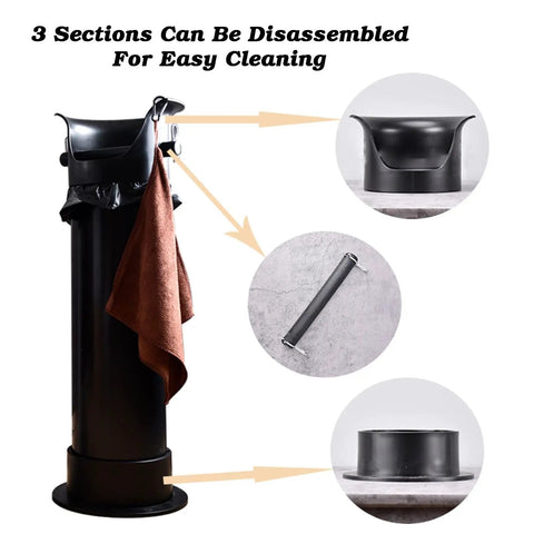 Floor Stand Knock Box For Espresso Grounds, 8.6L No Sweat Puck Dump Canister with sections for easy cleaning.
