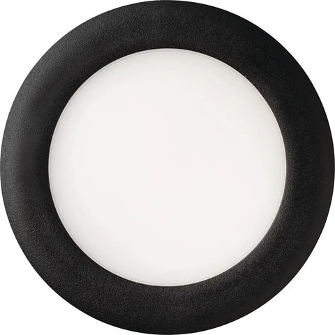 6-Inch Round LED Recessed Downlight Wafer With 5-In-1 Switchable Color Temperature, 120V, Ultra-Thin Flat Trim, Matte Black Finish