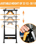 Adjustable 4 In 1 Work Center Roller Stand With 440 Lbs Capacity, Saw Horses, V Shaped And Multi Directional Rollers