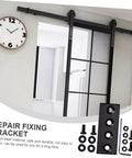 Beefy Barn Door Track Connector And Splice Plates, Solid Mending Plates, Flat Straight Brackets for Seamless Track Joints, shown installed.