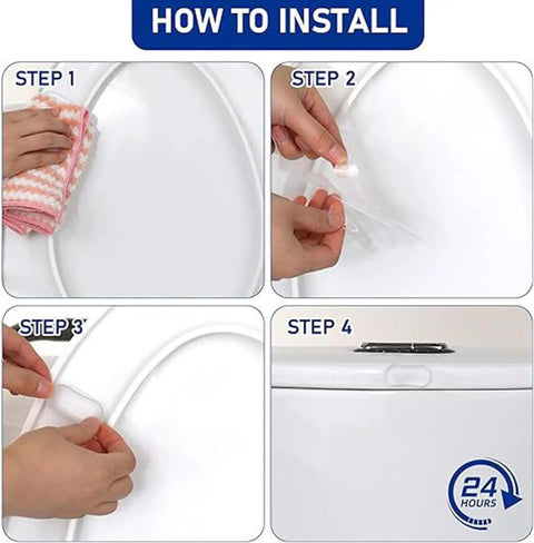 Installation steps for Clear Silicone Toilet Seat Bumpers Replacement Kit For Bidet Attachments Universal Fit With Strong Adhesive