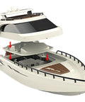 Dope Modern Yacht RC Boat One To Twenty Eight Scale With 2.4GHz Remote showing interior parts and detailed deck design.