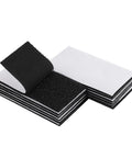 2x4 Inch Self Adhesive Hook And Loop Tape Set, Industrial Strength Sticky Back Fasteners For Indoor Outdoor Use, stack of 12 black tapes