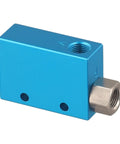 Badass Heavy Duty Pneumatic Vacuum Ejector Air Operated Venturi Pump With Premium Aluminum Body crafted valve component, blue aluminum, compact design.