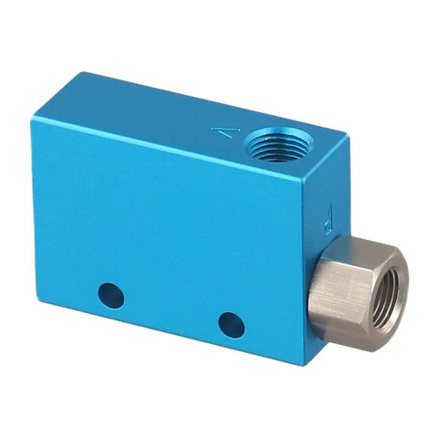 Badass Heavy Duty Pneumatic Vacuum Ejector Air Operated Venturi Pump With Premium Aluminum Body crafted valve component, blue aluminum, compact design.