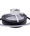 Ceiling Fan with Light 20 Inch Low Profile Invisible Chandelier Fan for, modern design with black finish and hidden blades.