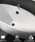 Top Shelf All Metal Bathtub Drain Stopper Kit Featuring Tip Toe Kick Down Plug And Universal Two Hole Overflow Faceplate installed on a modern white bathtub.